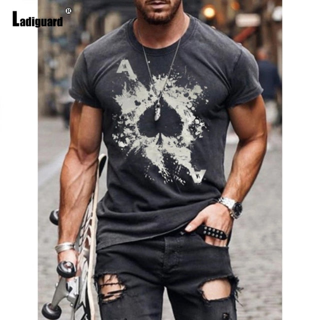 Garmenting Plus Size Mens Top clothing Fashion 3D Print T-shirt 2021 New Summer Casual Pullovers Round Neck Tees Shirt Man 5XL