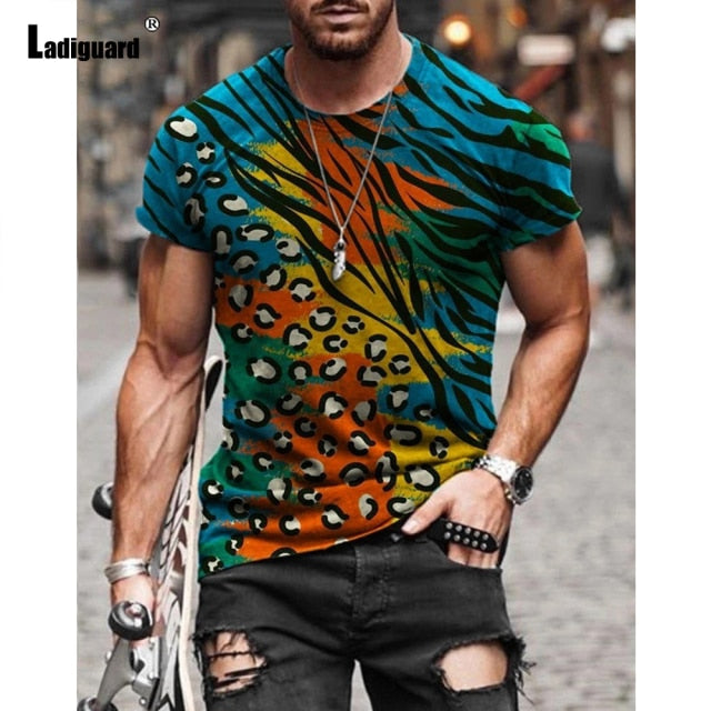 Garmenting Plus Size Mens Top clothing Fashion 3D Print T-shirt 2021 New Summer Casual Pullovers Round Neck Tees Shirt Man 5XL
