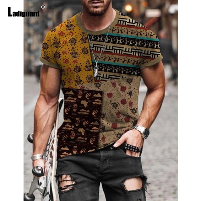 Garmenting Plus Size Mens Top clothing Fashion 3D Print T-shirt 2021 New Summer Casual Pullovers Round Neck Tees Shirt Man 5XL