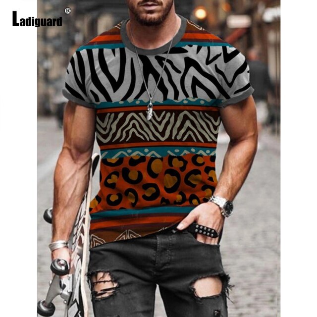 Garmenting Plus Size Mens Top clothing Fashion 3D Print T-shirt 2021 New Summer Casual Pullovers Round Neck Tees Shirt Man 5XL