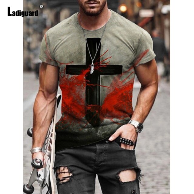 Garmenting Plus Size Mens Top clothing Fashion 3D Print T-shirt 2021 New Summer Casual Pullovers Round Neck Tees Shirt Man 5XL