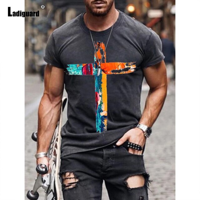 Garmenting Plus Size Mens Top clothing Fashion 3D Print T-shirt 2021 New Summer Casual Pullovers Round Neck Tees Shirt Man 5XL