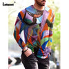Sexy Mens clothing Basic Top Plus Size 3xl Men Fashion 3D Print T-shirt 2021 Summer Casual Pullovers Male Long Sleeve Tees Shirt