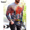 Sexy Mens clothing Basic Top Plus Size 3xl Men Fashion 3D Print T-shirt 2021 Summer Casual Pullovers Male Long Sleeve Tees Shirt