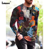 Sexy Mens clothing Basic Top Plus Size 3xl Men Fashion 3D Print T-shirt 2021 Summer Casual Pullovers Male Long Sleeve Tees Shirt