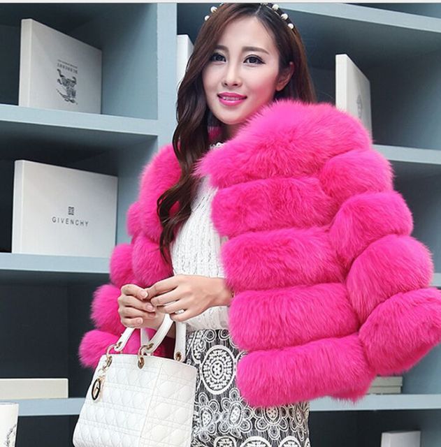 Wholesale Women's Imitation Fox Fur Coat Furry Luxury Faux Fur Coat New Winter Thick Warm Overcoat Fashion Outwear Drop Shipping