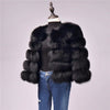 Elegant Solid Faux Fox Fur Coat Women Winter Fashion Medium Long Artifical Fox Fur Coat Warm Fake Fox Fur Coats Female