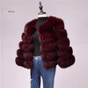 Elegant Solid Faux Fox Fur Coat Women Winter Fashion Medium Long Artifical Fox Fur Coat Warm Fake Fox Fur Coats Female