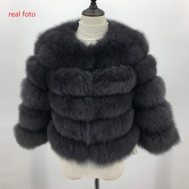 Elegant Solid Faux Fox Fur Coat Women Winter Fashion Medium Long Artifical Fox Fur Coat Warm Fake Fox Fur Coats Female