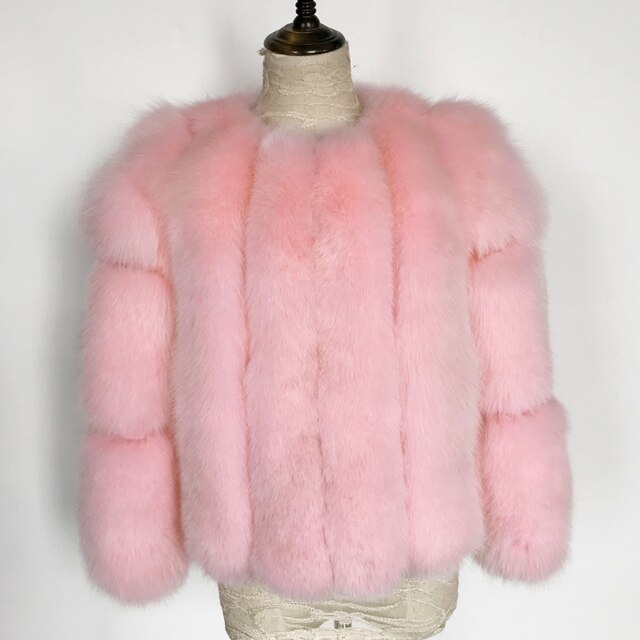 Fox Faux Fur Coat Thick Warm Blue Fox Womens Coats 2020 Fashion Winter Whole Skin Fake Fur Jackets Luxury Flurry Overcoats