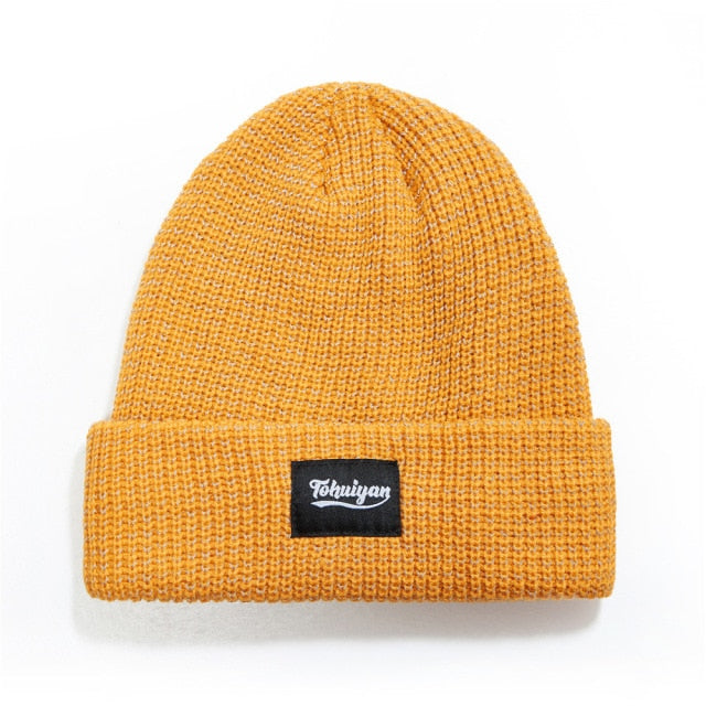 2021 New Reflective Beanie Hat Women Skullies Autumn Winter Cap Fashion Female Bonnet Warm Caps Brand Knitted Hats for Men Gorro
