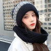2021 New fashion Women's Winter Warm Rabbit fur HatsTogether With Scarf Female Ear Protector Knit Skullies Beanies Hat