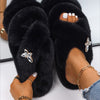 Plush Slippers Fur Slides Fashion Cross Band Flat Sandals Winter House Women Fur Slippers Ladies Indoor Fluffy Shoes 2021