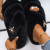 Plush Slippers Fur Slides Fashion Cross Band Flat Sandals Winter House Women Fur Slippers Ladies Indoor Fluffy Shoes 2021