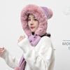 Winter Warm Novelty Knitted Fur Scarf Hat Thicken Plush Earflap Cap Russia ski windproof Ear Protection Hood for Women beanies