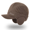 Beanie Hat Men Winter Outdoor Knit Warm Ear Protection Hats Fashion Plush Thicken Cycling Coldproof Earmuff Baseball Cap Bonnet