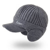 Beanie Hat Men Winter Outdoor Knit Warm Ear Protection Hats Fashion Plush Thicken Cycling Coldproof Earmuff Baseball Cap Bonnet