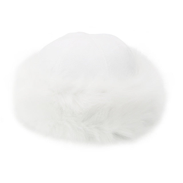 2021 New Winter Hat Artificial Fox Fur Plus Velvet Thick Warm Bucket Hat Cold-proof Men's Panama Hat Fashion Fur Ladies Hat