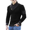 2021 Hot Sale New Autumn Winter Male/Men's Sweater Long Sleeve Scarf Collar  Soft Color Block Slim Fit Casual Sweater Streetwear