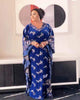New Style African Women's Dashiki Fashion Velvet Fabrics Embroidery Lace With Scarf Super Loose Long Dress One Size Length 150CM