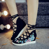 2020 Bandhnu embroidered shoes women flats Retro Chinese style flat board shoes women mujer superstar canvas platform shoes