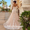 Champagne Lace Applqiues Wedding Dresses Off The Shoulder Corset Noivas Sposa Suknia Robe De Mariee Bridal Engament Party Gown