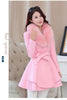 Winter Women Woolen Coat Outerwear Large Fur Collar Ruffles Female Casual Jacket Long Sweet Preppy Trench Coat