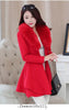 Winter Women Woolen Coat Outerwear Large Fur Collar Ruffles Female Casual Jacket Long Sweet Preppy Trench Coat