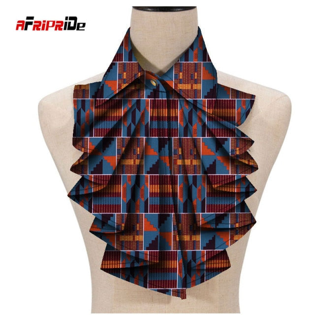 2021 New Fashion African Print Ankara Tie for Women African Triangle Ankara Fabric Cravat Africa Tie SP027