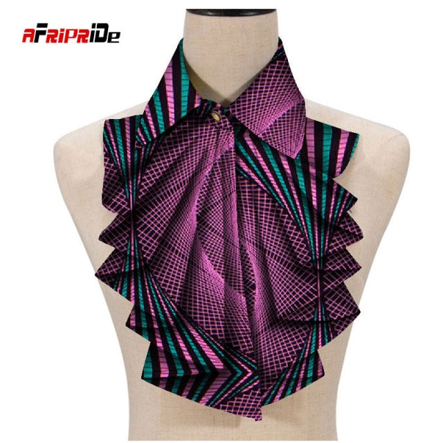 2021 New Fashion African Print Ankara Tie for Women African Triangle Ankara Fabric Cravat Africa Tie SP027
