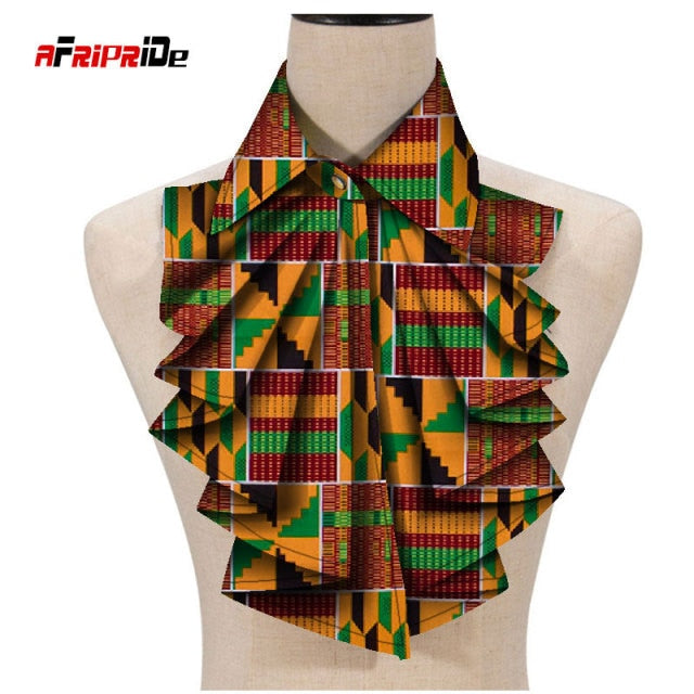 2021 New Fashion African Print Ankara Tie for Women African Triangle Ankara Fabric Cravat Africa Tie SP027