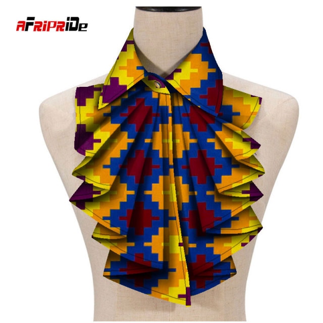2021 New Fashion African Print Ankara Tie for Women African Triangle Ankara Fabric Cravat Africa Tie SP027