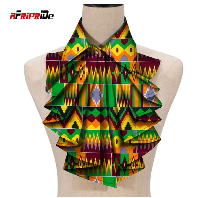 2021 New Fashion African Print Ankara Tie for Women African Triangle Ankara Fabric Cravat Africa Tie SP027
