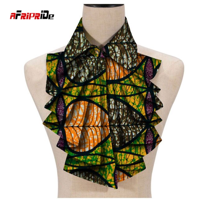 2021 New Fashion African Print Ankara Tie for Women African Triangle Ankara Fabric Cravat Africa Tie SP027