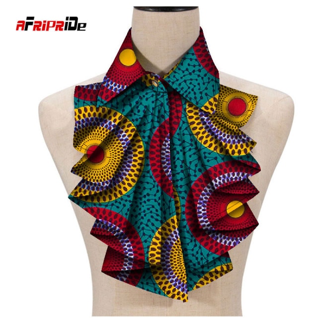 2021 New Fashion African Print Ankara Tie for Women African Triangle Ankara Fabric Cravat Africa Tie SP027