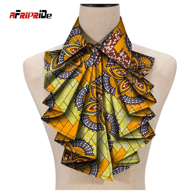 2021 New Fashion African Print Ankara Tie for Women African Triangle Ankara Fabric Cravat Africa Tie SP027