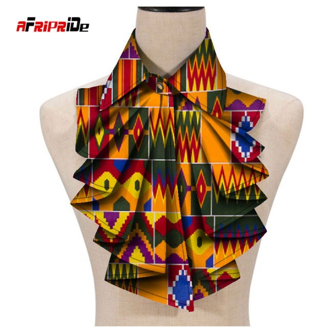 2021 New Fashion African Print Ankara Tie for Women African Triangle Ankara Fabric Cravat Africa Tie SP027