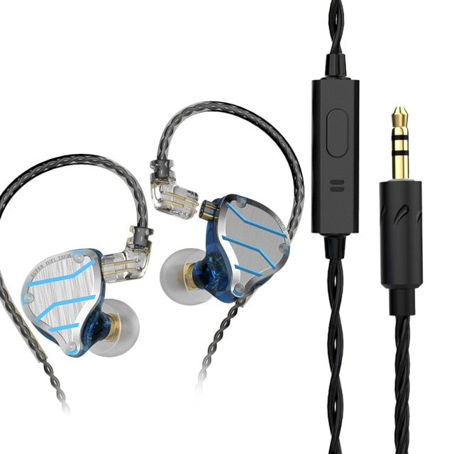 QKZ ZXN Metal Earphones HIFI Bass Earbuds In Ear Monitor Headphones Sport Noise Cancelling Headset With Stereo Sound Mic