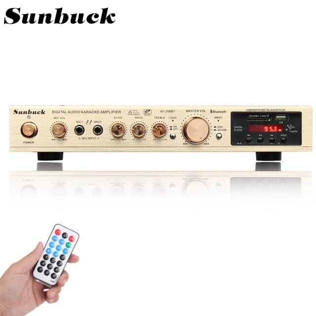 SUNBUCK bluetooth 5 Channel FM 2200W 220V Amplifier with Remote Control Support SD MMC USB LCD Display Audio HiFi Amplifiers