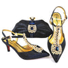 QSGFC 2021 Lastest Noble and Elegangt Fashionable Special Style Ladies Shoes and Bag Set in Green Color for Party and Wedding
