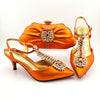QSGFC 2021 Lastest Noble and Elegangt Fashionable Special Style Ladies Shoes and Bag Set in Green Color for Party and Wedding