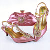 QSGFC 2021 Lastest Noble and Elegangt Fashionable Special Style Ladies Shoes and Bag Set in Green Color for Party and Wedding