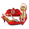 QSGFC 2021 Lastest Noble and Elegangt Fashionable Special Style Ladies Shoes and Bag Set in Green Color for Party and Wedding