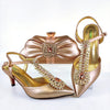 QSGFC 2021 Lastest Noble and Elegangt Fashionable Special Style Ladies Shoes and Bag Set in Green Color for Party and Wedding