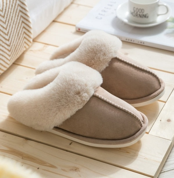 Women Fashion Natural Sheepskin Fur Slippers Winter Warm Slippers Indoor House Slippers Top Quality Soft Wool Lady Home Shoes