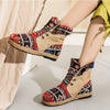 NAUSK Hemp Ankle Boots For Girls Spring/Autumn Patchwork Beautiful Women Boots Embroider Lace Up Botines Mujer 2021