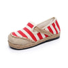 Striped Women Casual Cotton Cloth Loafers Slip on Ladies Thick Soled Hemp Canvas Flat Shoes Handmade Zapato Mujer