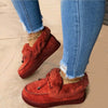 Leather Wool Winter Flat Shoes Woman Warm Snow Boots Ladies Fur Ankle Boots Plus Size Bee Fashion Moccasins Footwear new