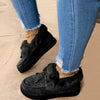 Leather Wool Winter Flat Shoes Woman Warm Snow Boots Ladies Fur Ankle Boots Plus Size Bee Fashion Moccasins Footwear new