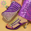 New Arrival Red Color Italian Shoes with Matching Bags Shoes and Bag Set African Sets 2022 Fashion Sandals For Wedding Party
